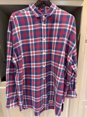 Polo by Ralph Lauren Red, Blue & White Plaid Flannel Button-Down Shirt XXL